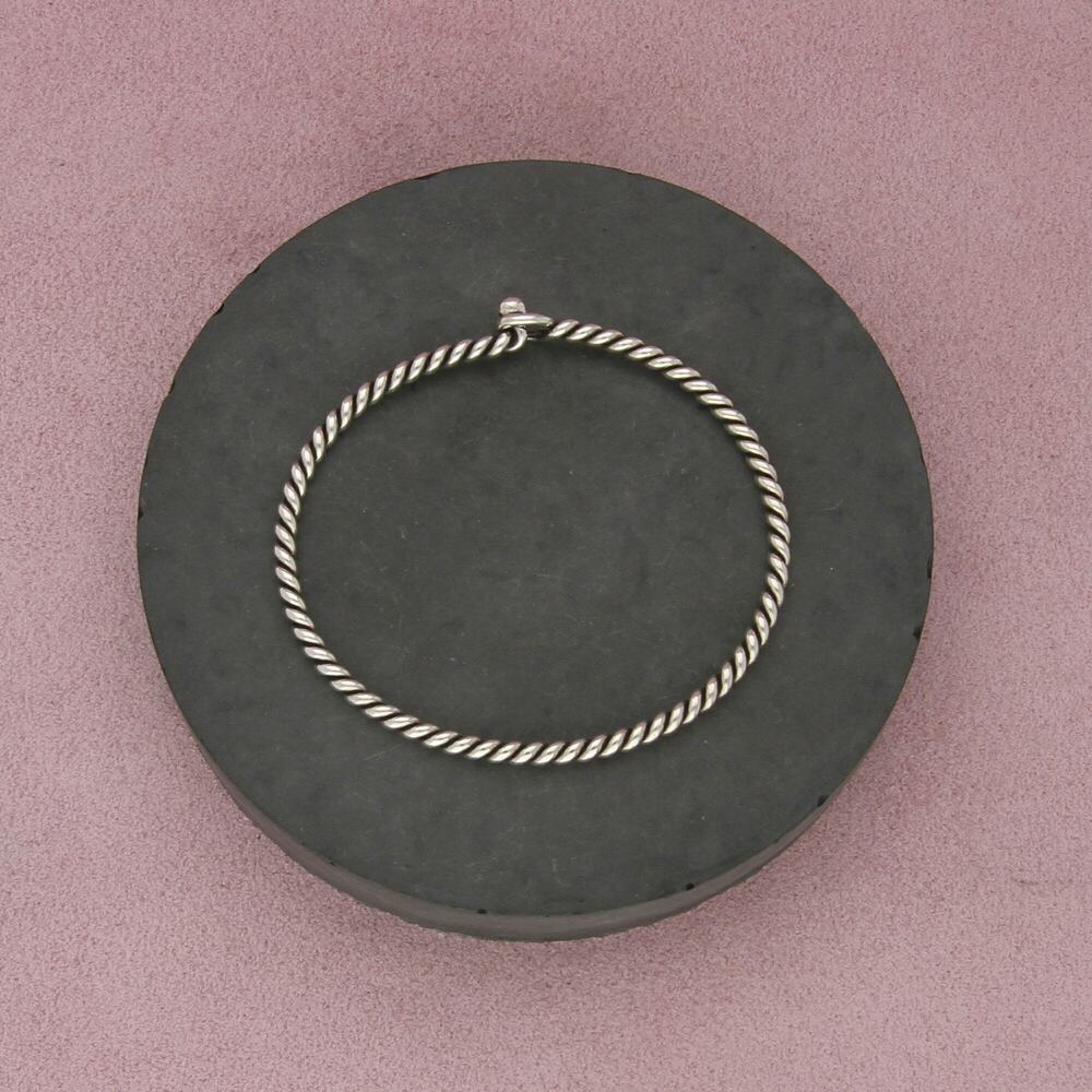 james avery sterling silver twisted wire hook-on bracelet size 6.5in